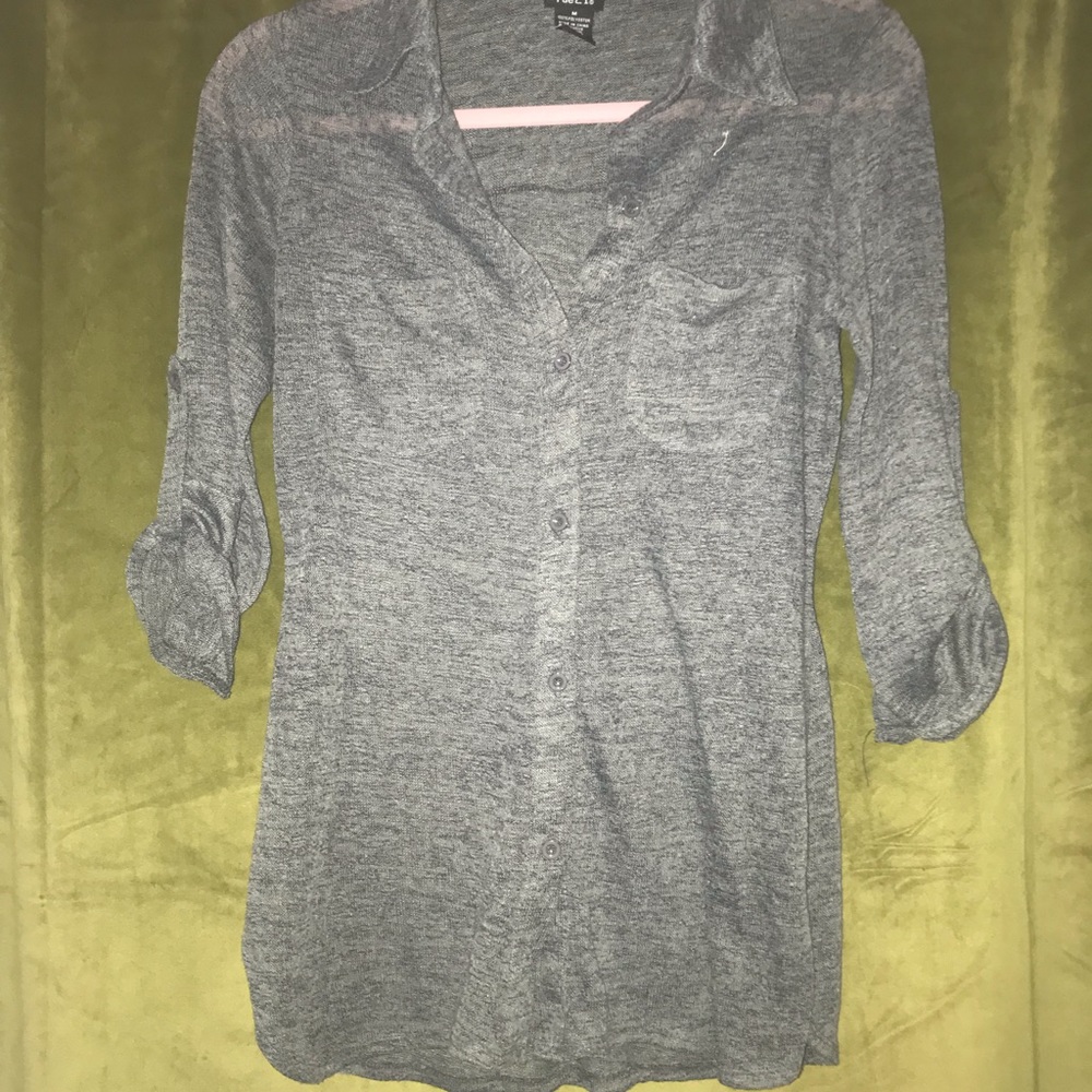 Grey button down - Picture 2 of 3